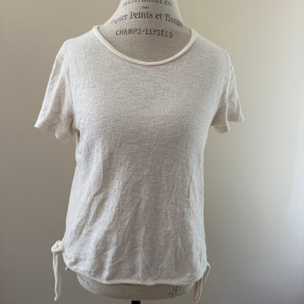 Madewell Women's Off-white Blouse with tie detail Size S